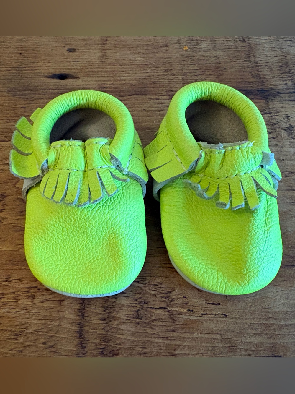 Freshly Picked Neon Yellow Baby Moccasins